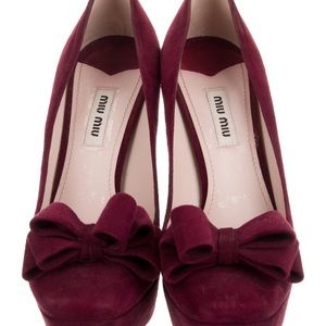 Miu Miu heels with Bows 37.5 suede burgundy
